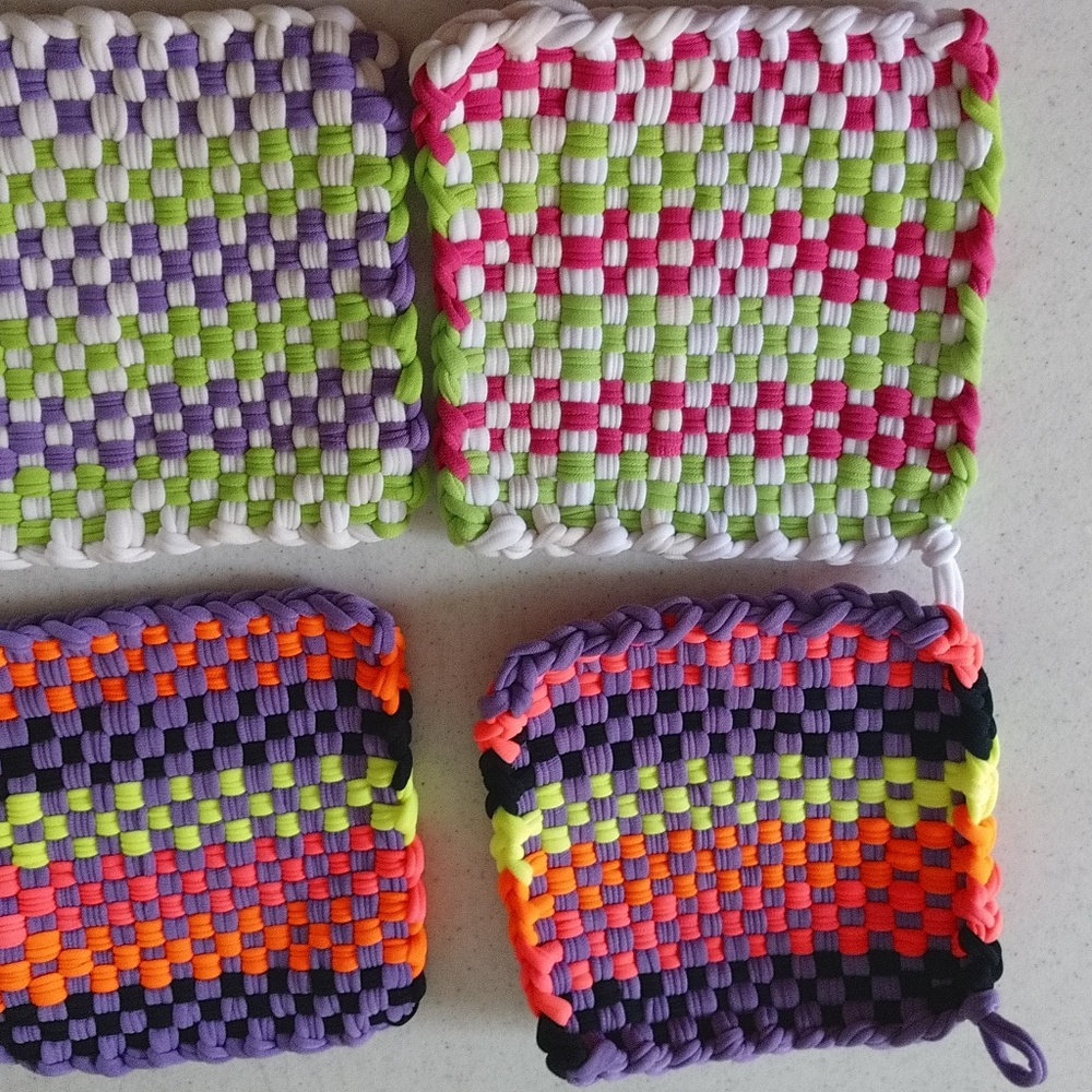 different color hand made costers